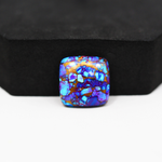 Stabilized Purple Mohave (Mojave) Turquoise Cushion Cabochon 16x16x4mm 12ct - purple with blue Kingman turquoise nuggets and bronze veining - Pedra Gems.