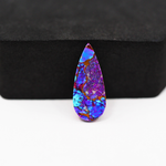 Stabilized Purple Mohave (Mojave) Turquoise Pear Cabochon 22x9x5mm 8.5ct - purple with blue Kingman turquoise nuggets and bronze veining - Pedra Gems.