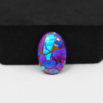Stabilized Purple Mohave (Mojave) Turquoise Oval Cabochon 19x13x5mm 10.5ct - purple with blue Kingman turquoise nuggets and bronze veining - Pedra Gems.