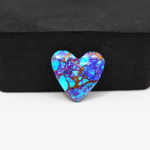 Stabilized Purple Mohave (Mojave) Turquoise Heart Cabochon 16x15x4mm 6.5ct - purple with blue Kingman turquoise nuggets and bronze veining - Pedra Gems.