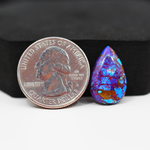 Stabilized Purple Mohave (Mojave) Turquoise Pear Cabochon 19x12x4mm 8.5ct - purple with blue Kingman turquoise nuggets and bronze veining - Pedra Gems.