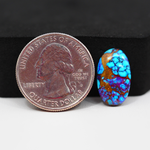 Stabilized Purple Mohave (Mojave) Turquoise Oval Cabochon 18x10x3mm 5.5ct - purple with blue Kingman turquoise nuggets and bronze veining - Pedra Gems.