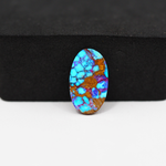 Stabilized Purple Mohave (Mojave) Turquoise Oval Cabochon 18x10x3mm 5.5ct - purple with blue Kingman turquoise nuggets and bronze veining - Pedra Gems.