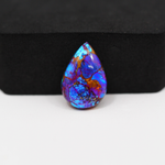 Stabilized Purple Mohave (Mojave) Turquoise Pear Cabochon 19x13x4mm 9ct - purple with blue Kingman turquoise nuggets and bronze veining - Pedra Gems.