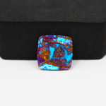 Stabilized Purple Mohave (Mojave) Turquoise Cushion Cabochon 15x16x4mm 10ct - purple with blue Kingman turquoise nuggets and bronze veining - Pedra Gems.