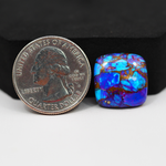 Stabilized Purple Mohave (Mojave) Turquoise Cushion Cabochon 17x17x4mm 13.5ct - purple with blue Kingman turquoise nuggets and bronze veining - Pedra Gems.