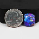 Stabilized Purple Mohave (Mojave) Turquoise Cushion Cabochon 17x15x5mm 13.5ct - purple with blue Kingman turquoise nuggets and bronze veining - Pedra Gems.