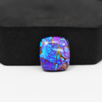 Stabilized Purple Mohave (Mojave) Turquoise Cushion Cabochon 17x15x5mm 13.5ct - purple with blue Kingman turquoise nuggets and bronze veining - Pedra Gems.