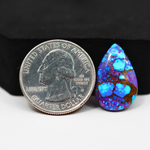 Stabilized Purple Mohave (Mojave) Turquoise Pear Cabochon 22x14x4mm 10ct - purple with blue Kingman turquoise nuggets and bronze veining - Pedra Gems.
