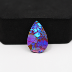 Stabilized Purple Mohave (Mojave) Turquoise Pear Cabochon 22x14x4mm 10ct - purple with blue Kingman turquoise nuggets and bronze veining - Pedra Gems.