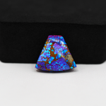 Stabilized Purple Mohave (Mojave) Turquoise Trapezoid Cabochon 16x17x4mm 10.5ct - purple with blue Kingman turquoise nuggets and bronze veining - Pedra Gems.