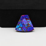 Stabilized Purple Mohave (Mojave) Turquoise Trapezoid Cabochon 16x17x4mm 10.5ct - purple with blue Kingman turquoise nuggets and bronze veining - Pedra Gems.