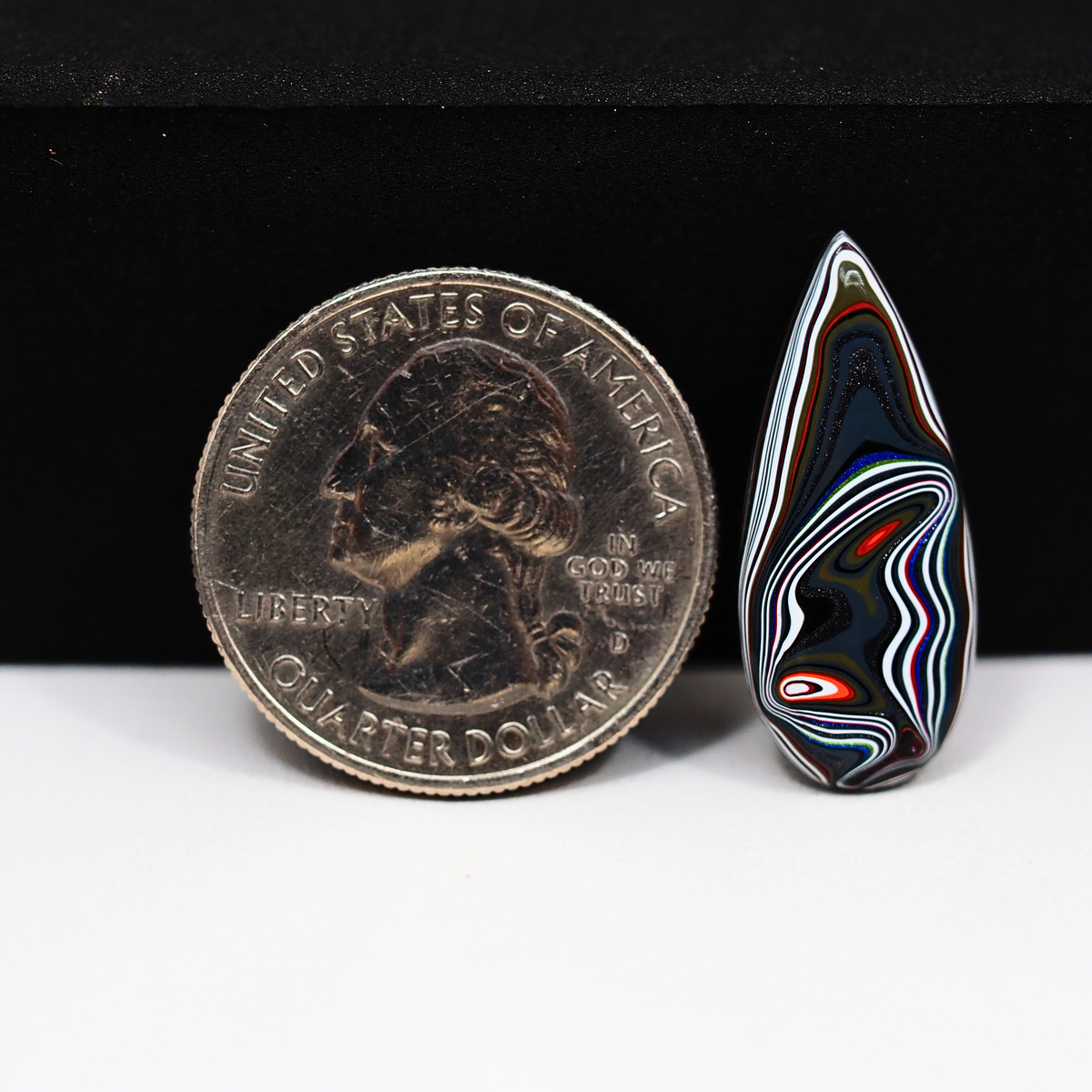 Fordite Agate Cabochon 25x8mm 3ct Pear