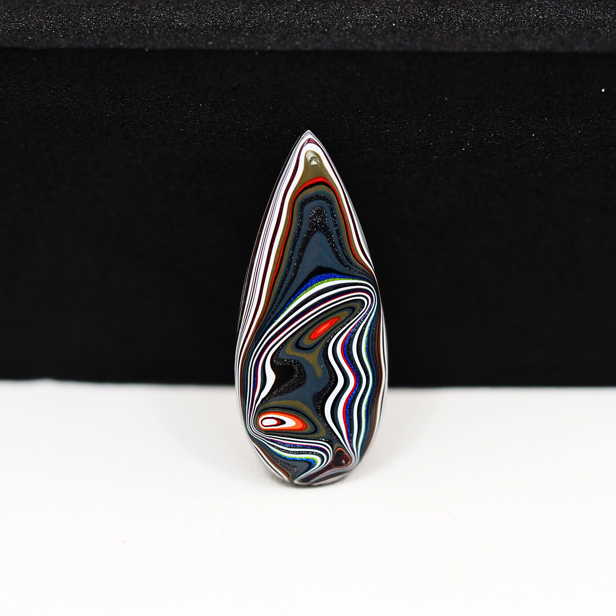 Fordite Agate Cabochon 25x8mm 3ct Pear