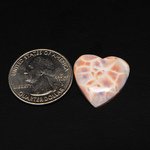Natural Pink Natrolite (Thomsonite) Heart Cabochon 21x21x5mm 14ct - view 1 - Pedra Gems
