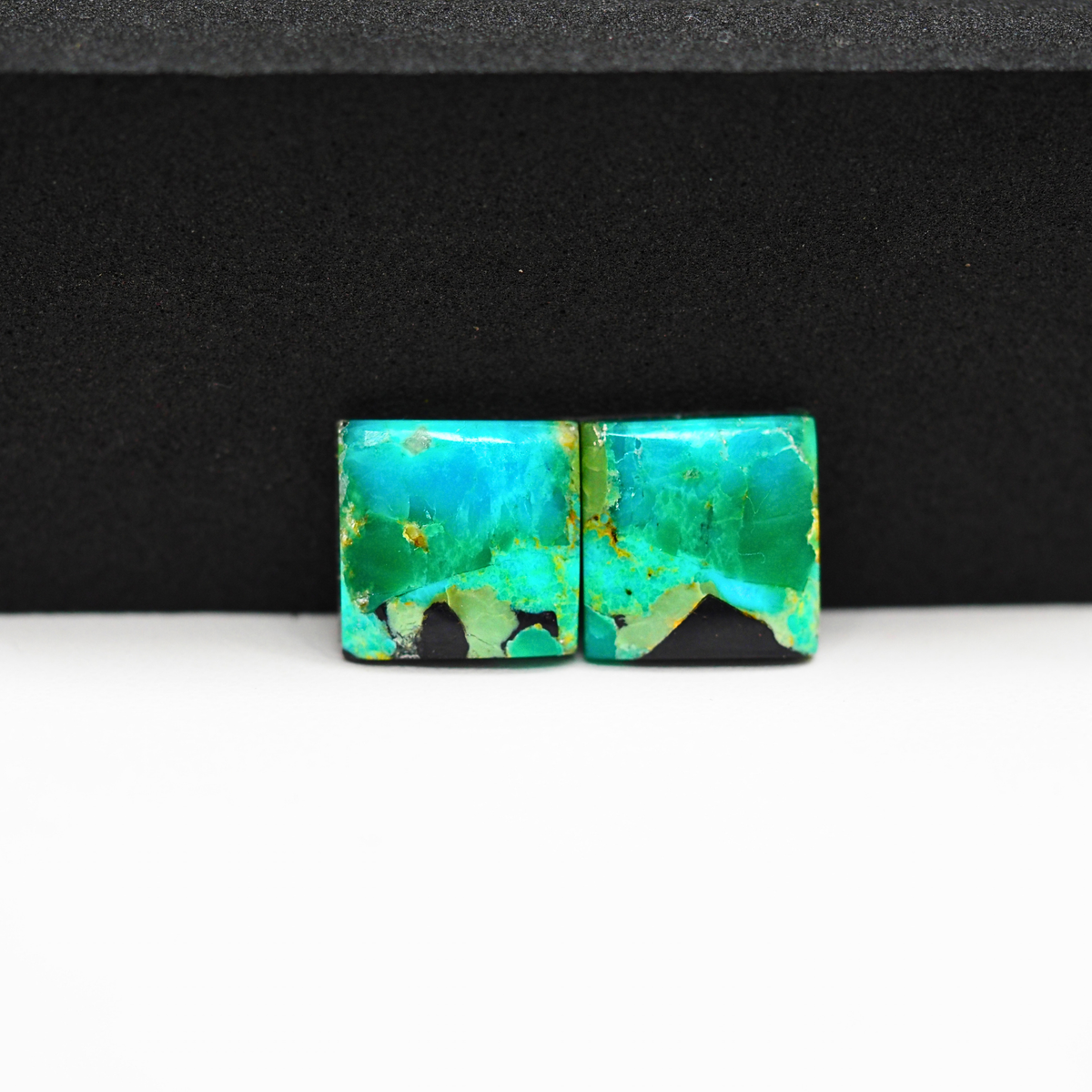 Mohave Buffalo composite pair 12x12x3mm 8.5ct square cabochon Kingman - photo 2