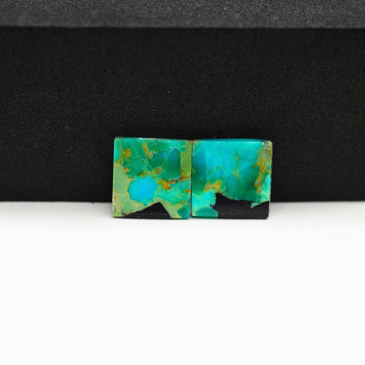 Mohave Buffalo composite pair 12x12x3mm 8.5ct square cabochon Kingman - photo 3