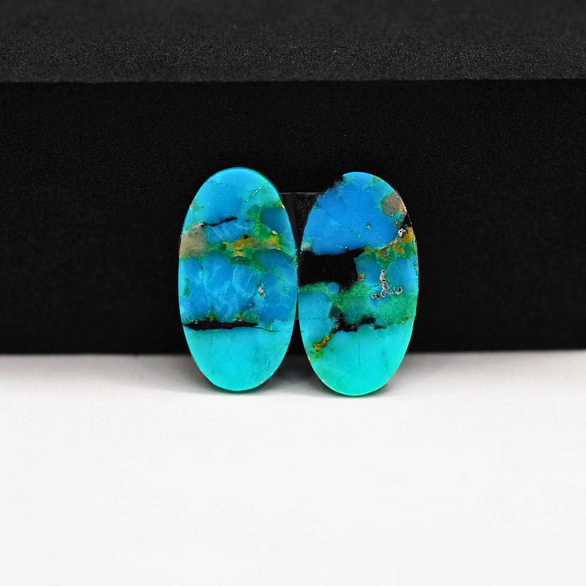 Mohave Buffalo composite pair 21x11x3mm 13.5ct oval cabochon Kingman - photo 3