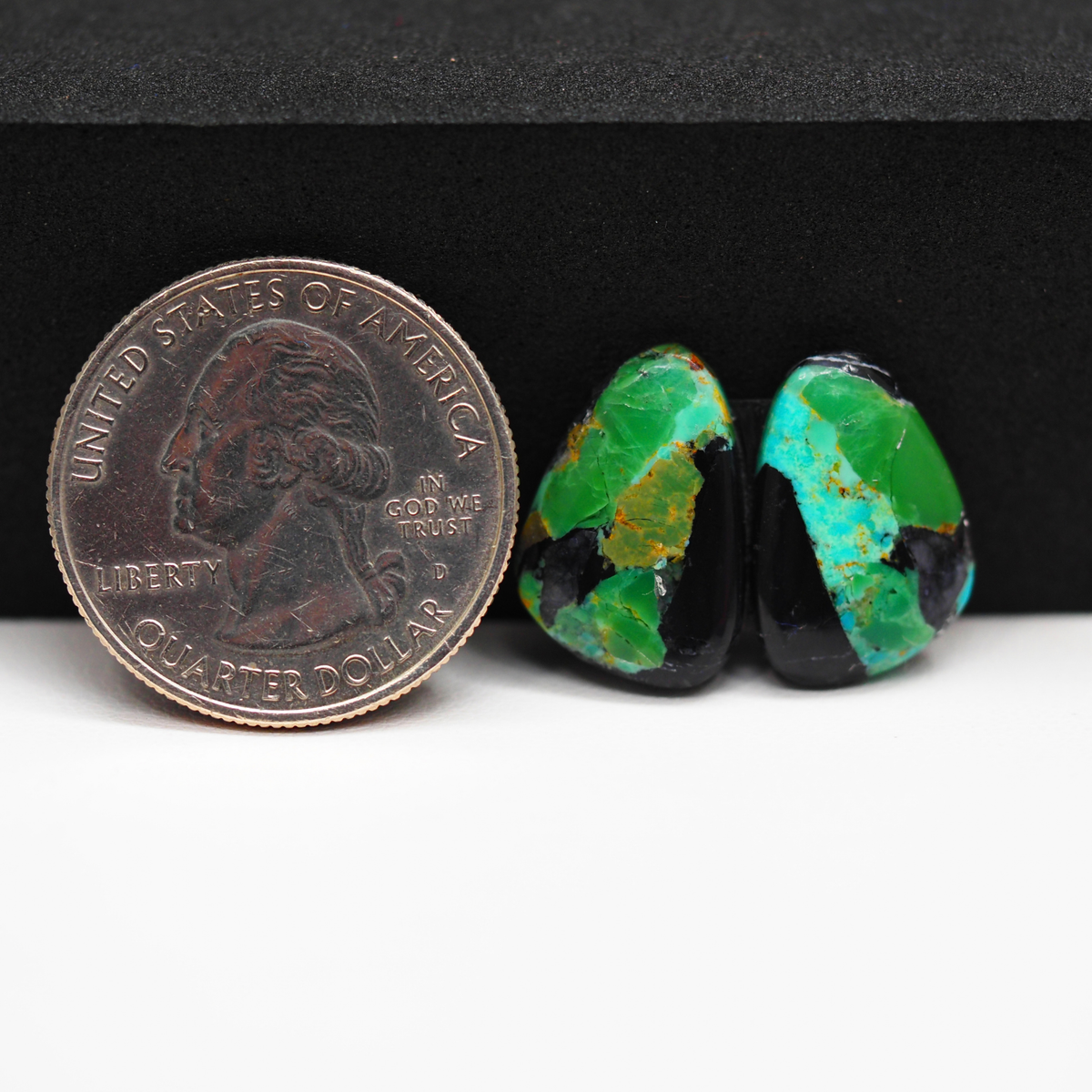 Mohave Buffalo composite pair 17x12x3mm 10.5ct freeform cabochon Kingman - photo 1