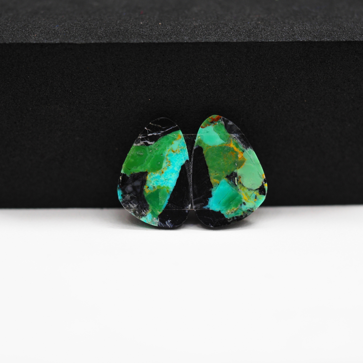 Mohave Buffalo composite pair 17x12x3mm 10.5ct freeform cabochon Kingman - photo 2