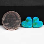 Mohave Buffalo composite pair 13x16x3mm 9ct heart cabochon Kingman - photo 1