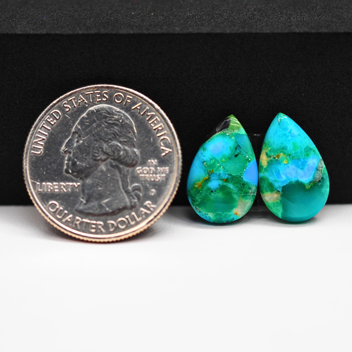 Mohave Buffalo composite pair 17x11x3mm 10ct pear cabochon Kingman - photo 1