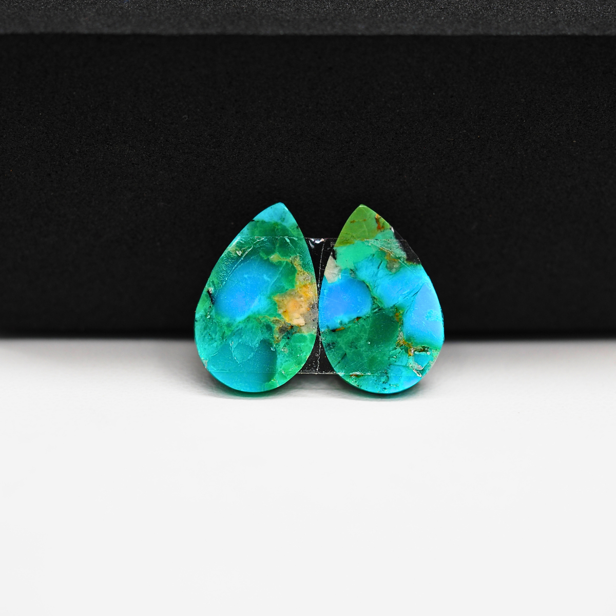 Mohave Buffalo composite pair 17x11x3mm 10ct pear cabochon Kingman - photo 3
