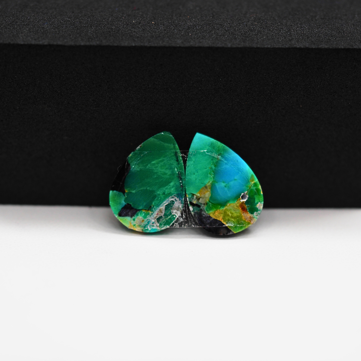 Mohave Buffalo composite pair 16x11x3mm 10ct pear cabochon Kingman - photo 3