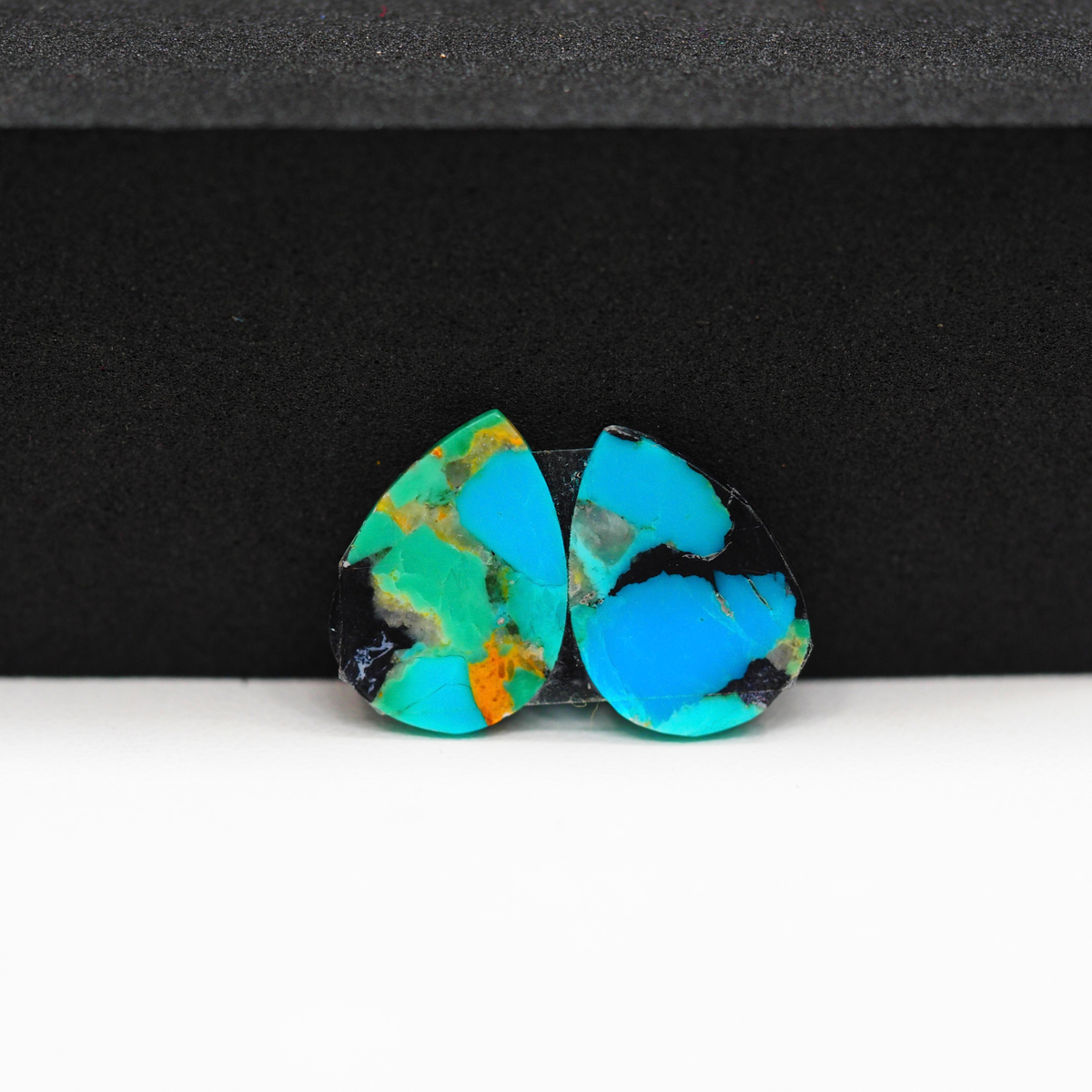 Mohave Buffalo composite pair 15x11x3mm 8ct pear cabochon Kingman - photo 3