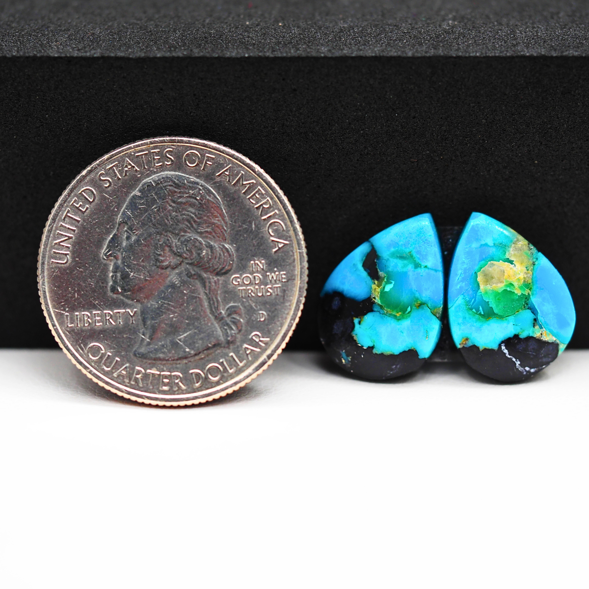 Mohave Buffalo composite pair 15x11x3mm 9ct pear cabochon Kingman - photo 1