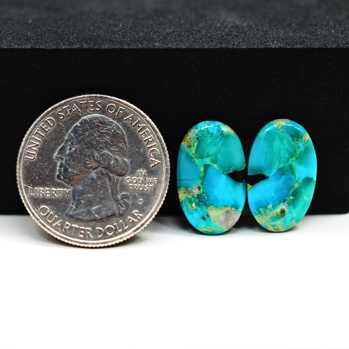 Mohave Buffalo composite pair 18x11x3mm 9.5ct oval cabochon Kingman - photo 1