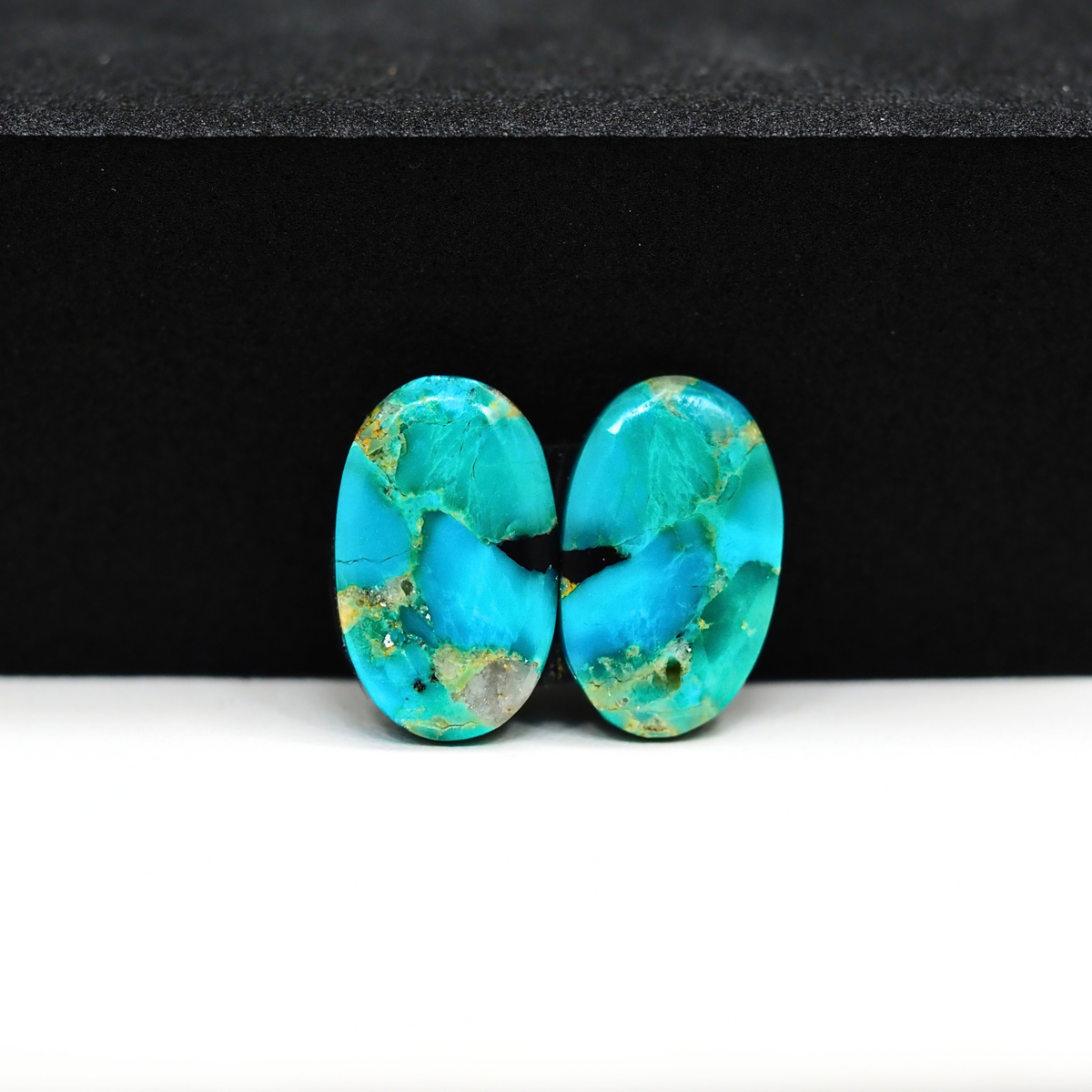 Mohave Buffalo composite pair 18x11x3mm 9.5ct oval cabochon Kingman - photo 2