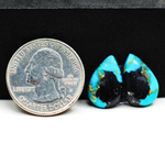 Mohave Buffalo composite pair 16x11x3mm 7.5ct pear cabochon Kingman - photo 1