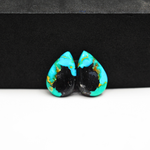Mohave Buffalo composite pair 16x11x3mm 7.5ct pear cabochon Kingman - photo 2