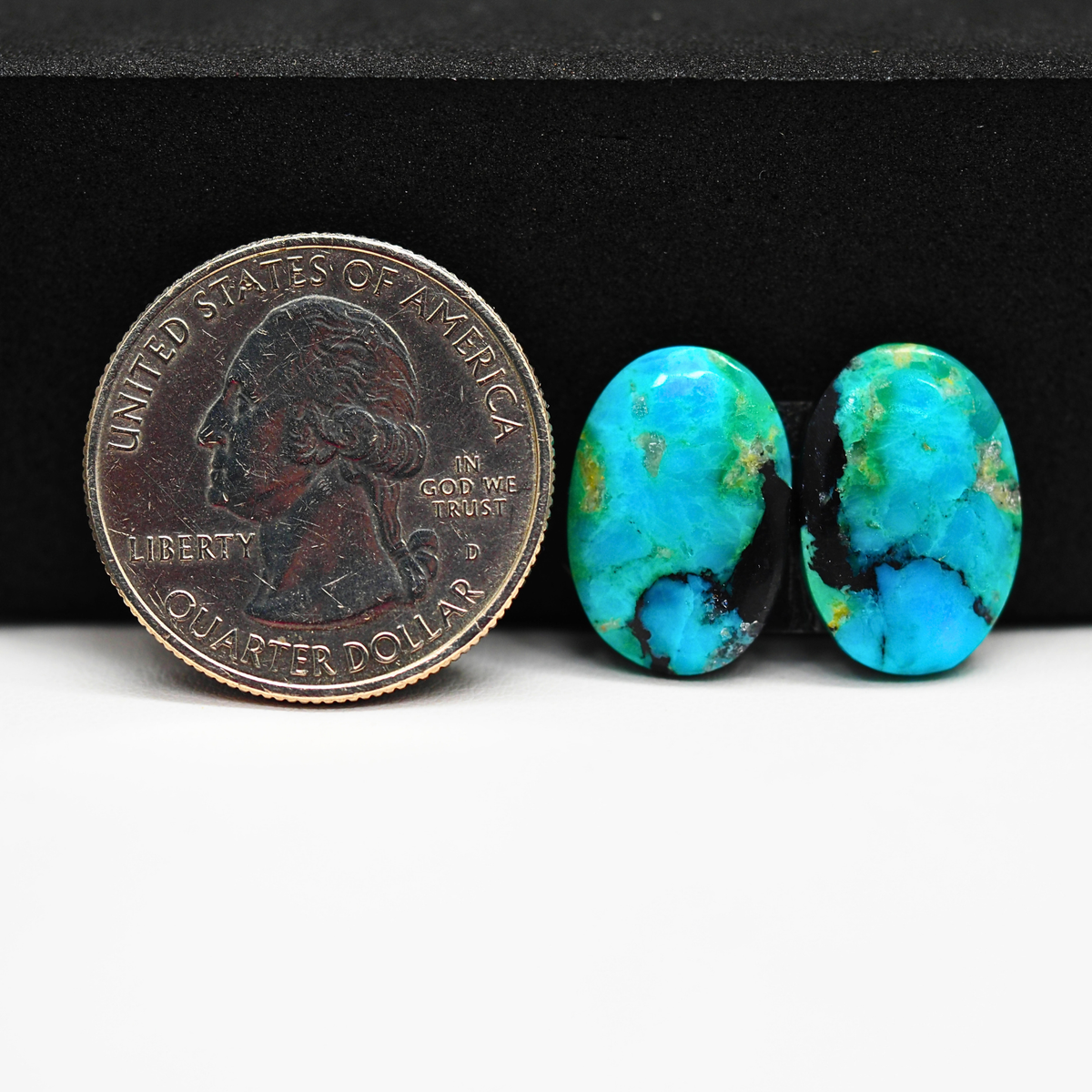 Mohave Buffalo composite pair 17x12x3mm 11ct oval cabochon Kingman - photo 1