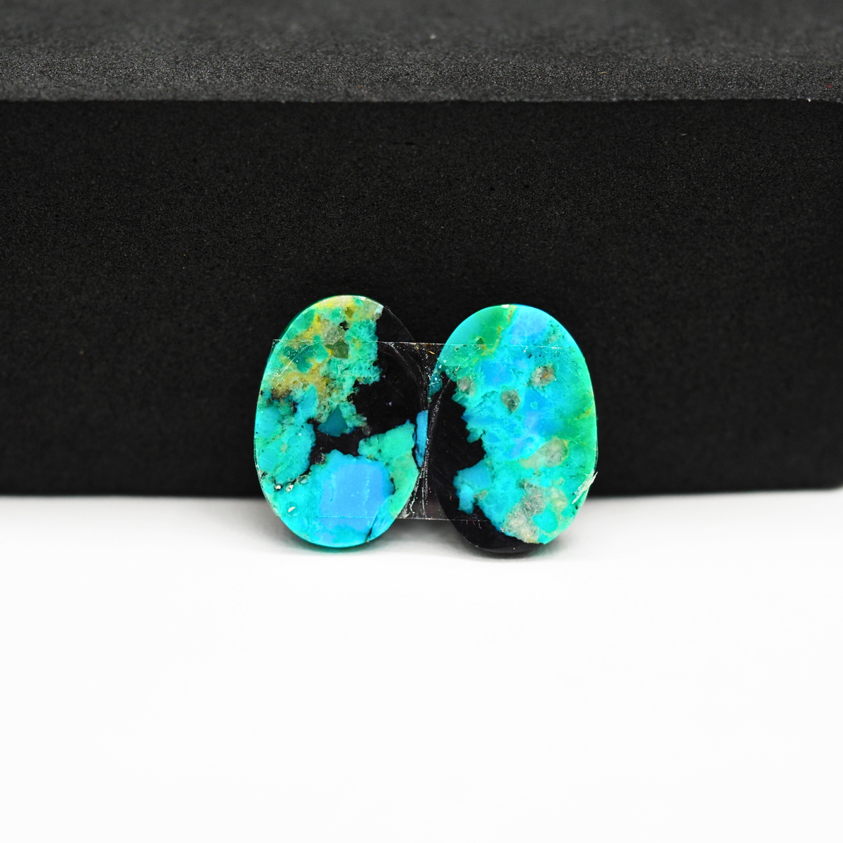 Mohave Buffalo composite pair 17x12x3mm 11ct oval cabochon Kingman - photo 3