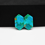 Mohave Buffalo composite pair 19x11x3mm 10.5ct hexagon cabochon Kingman - photo 3
