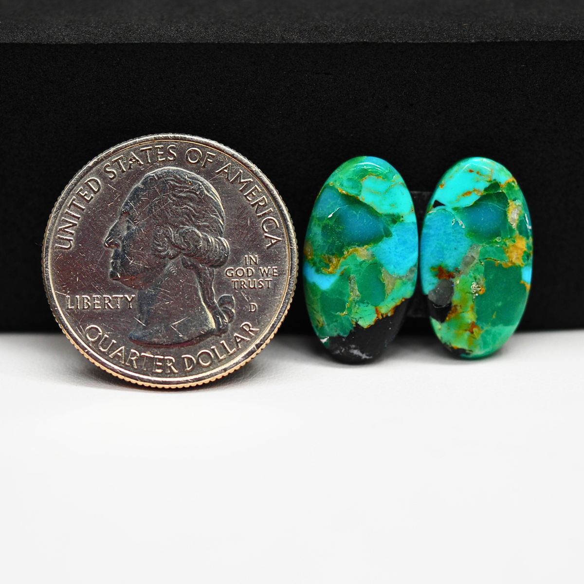 Mohave Buffalo composite pair 19x10x3mm 11ct oval cabochon Kingman - photo 1