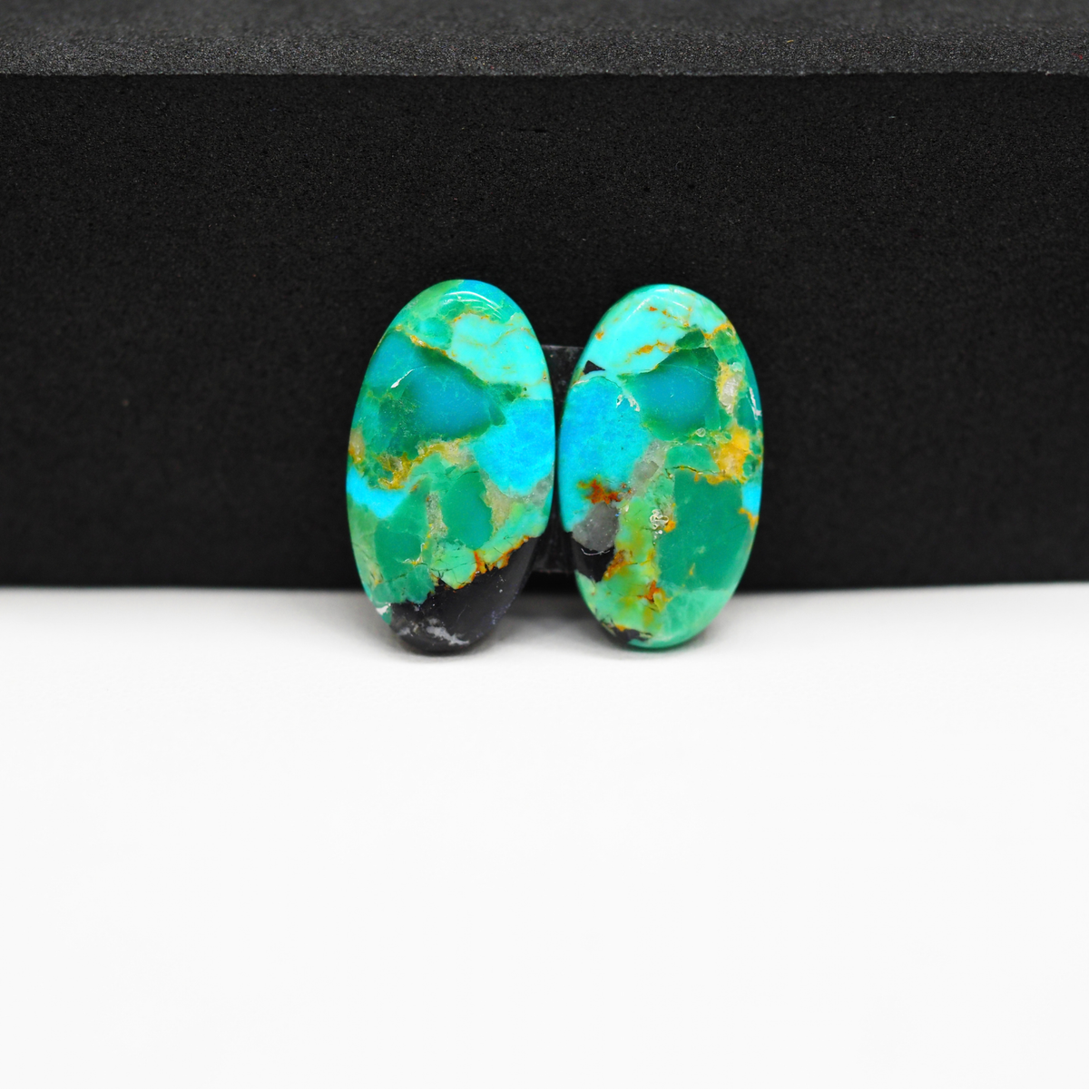 Mohave Buffalo composite pair 19x10x3mm 11ct oval cabochon Kingman - photo 2