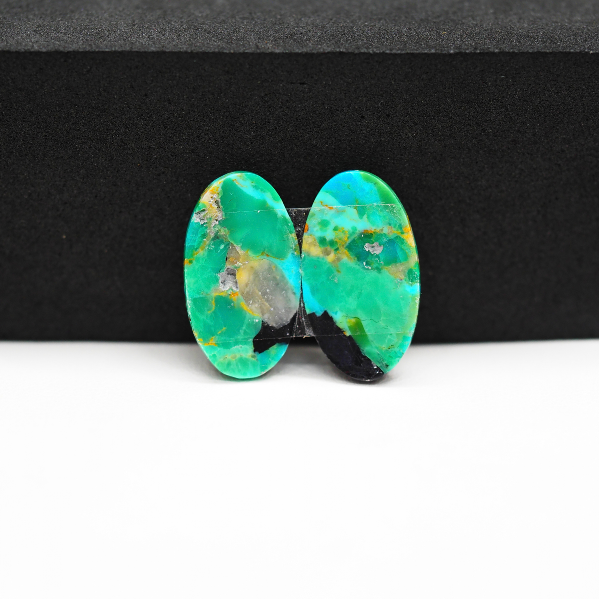Mohave Buffalo composite pair 19x10x3mm 11ct oval cabochon Kingman - photo 3