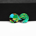 Mohave Buffalo composite pair 14x14x3mm 10ct round cabochon Kingman - photo 3