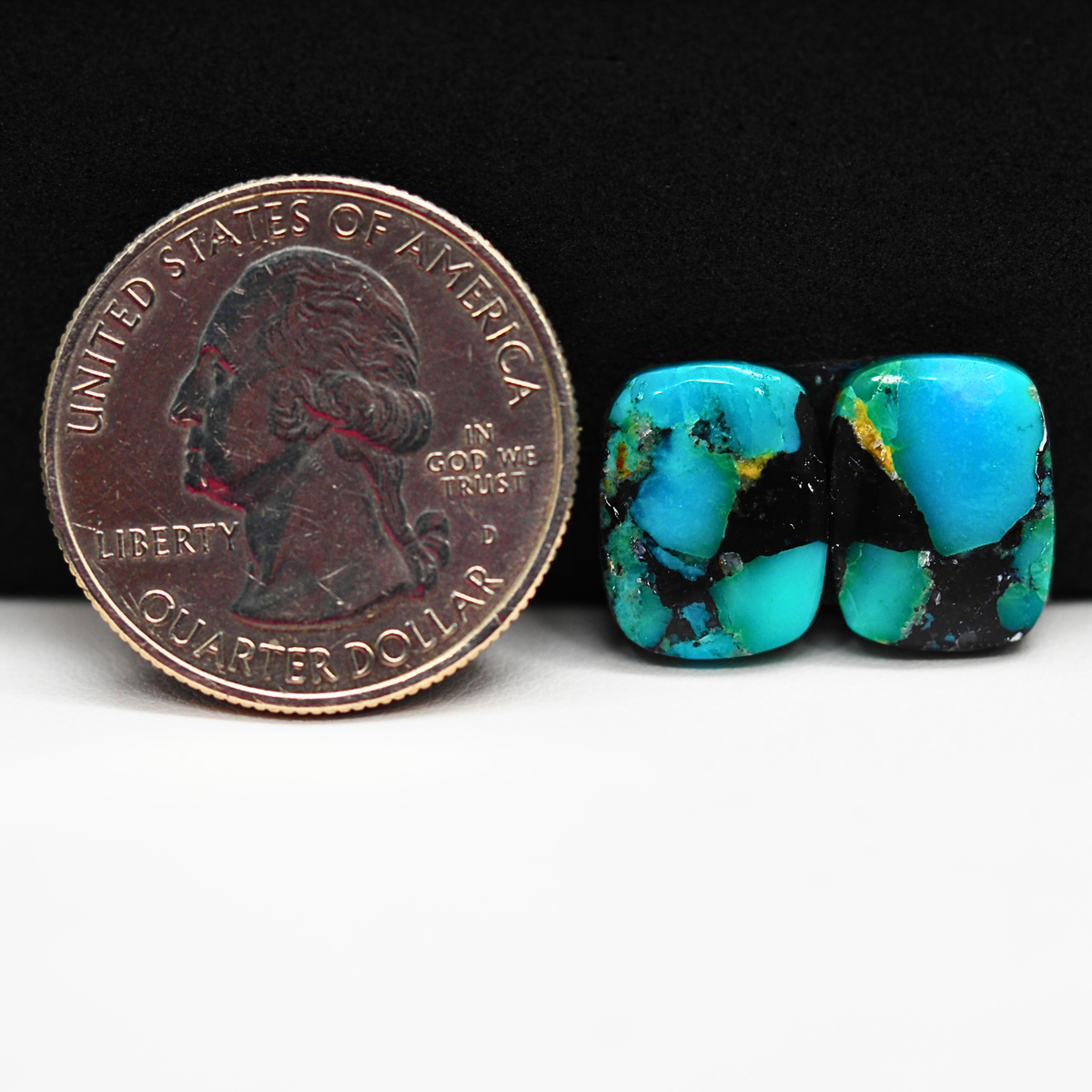 Mohave Buffalo composite pair 14x10x3mm 9ct cushion cabochon Kingman - photo 1