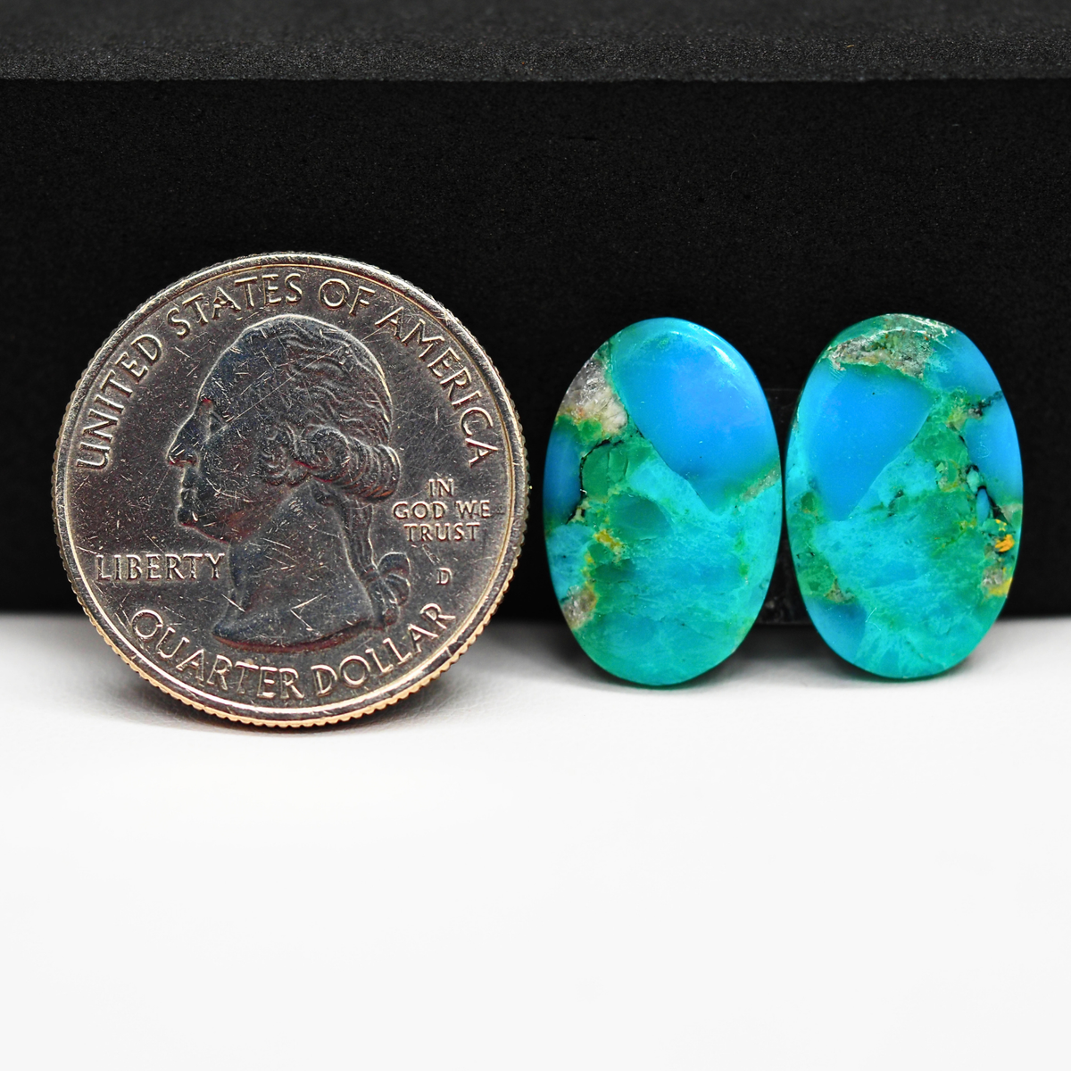 Mohave Buffalo composite pair 18x12x3mm 11ct oval cabochon Kingman - photo 1