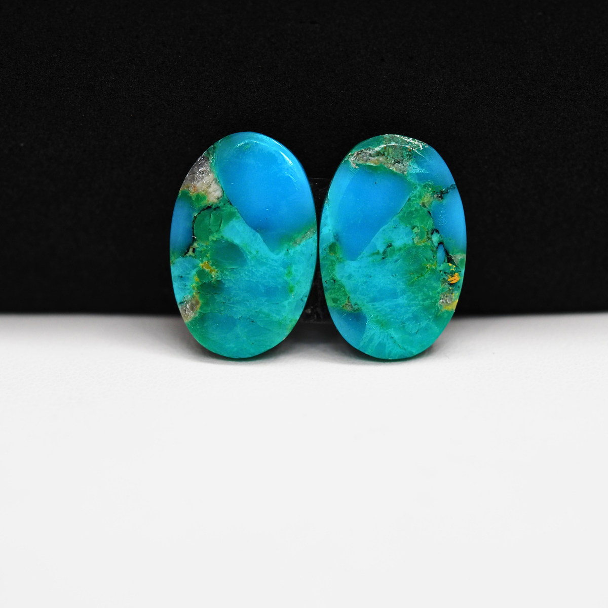 Mohave Buffalo composite pair 18x12x3mm 11ct oval cabochon Kingman - photo 2