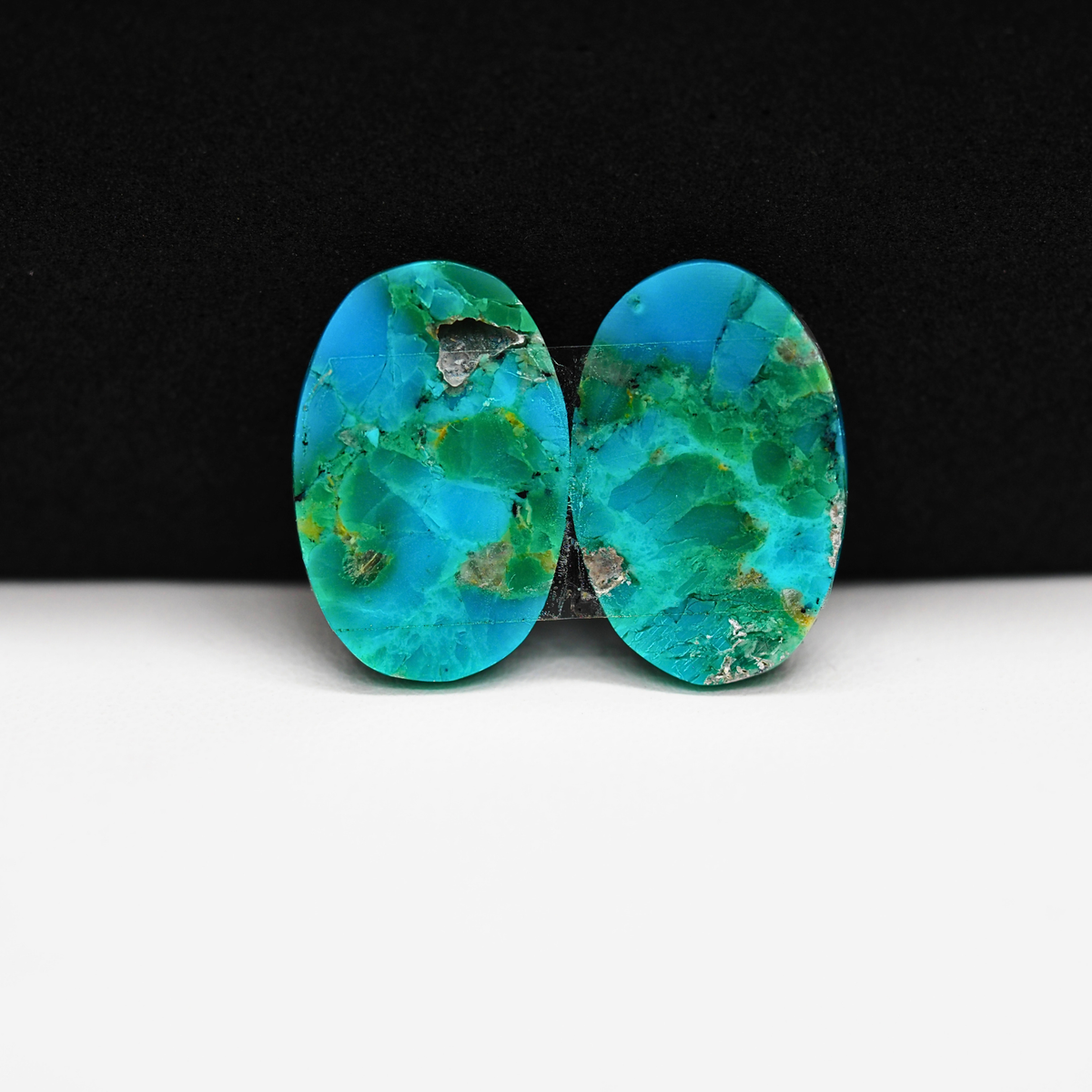Mohave Buffalo composite pair 18x12x3mm 11ct oval cabochon Kingman - photo 3