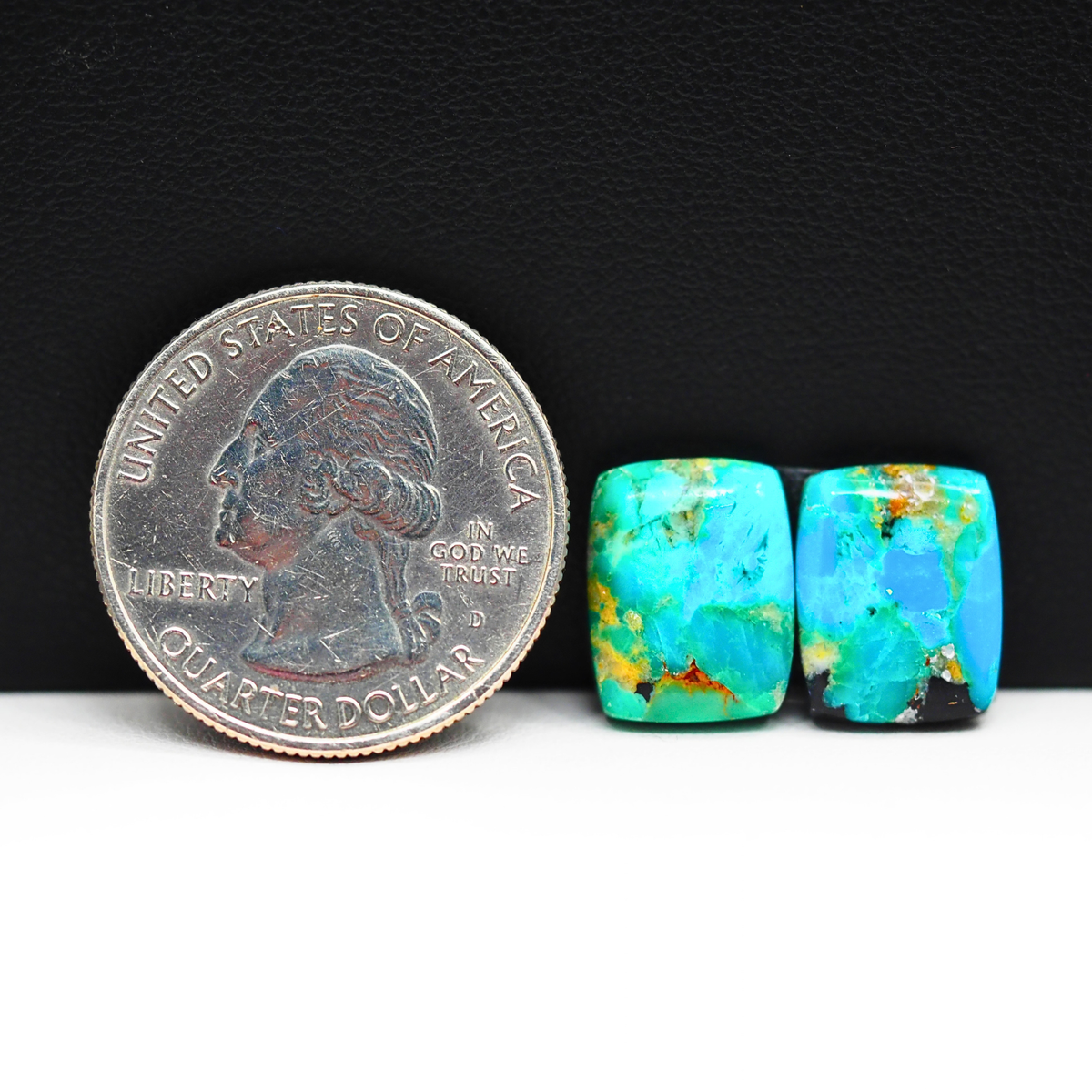 Mohave Buffalo composite pair 13x10x3mm 9.5ct cushion cabochon Kingman - photo 1