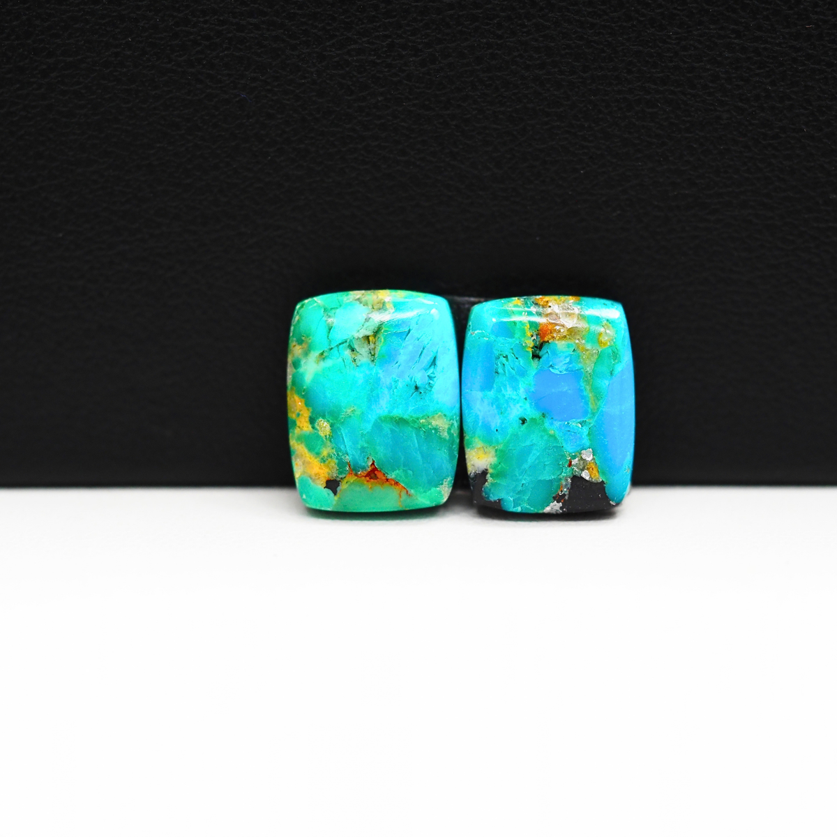 Mohave Buffalo composite pair 13x10x3mm 9.5ct cushion cabochon Kingman - photo 2