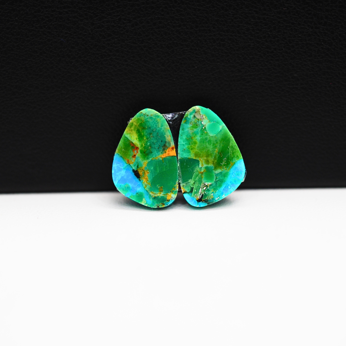 Mohave Buffalo composite pair 15x10x3mm 8ct freeform cabochon Kingman - photo 3