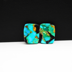 Mohave Buffalo composite pair 15x12x3mm 12ct cushion cabochon Kingman - photo 3