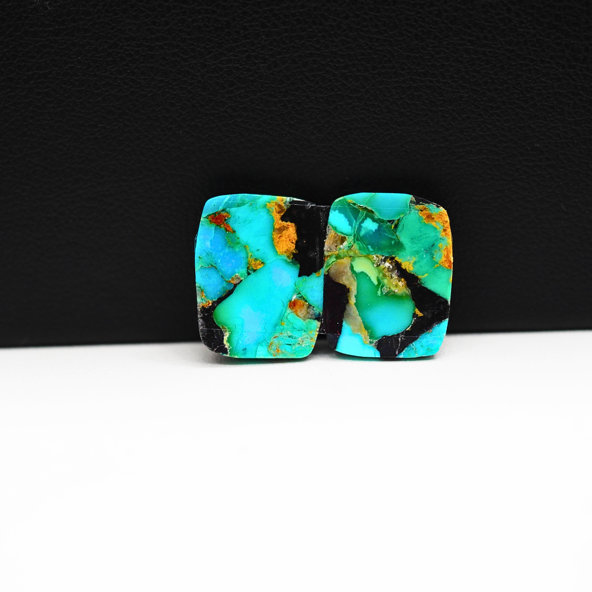 Mohave Buffalo composite pair 15x12x3mm 12ct cushion cabochon Kingman - photo 3